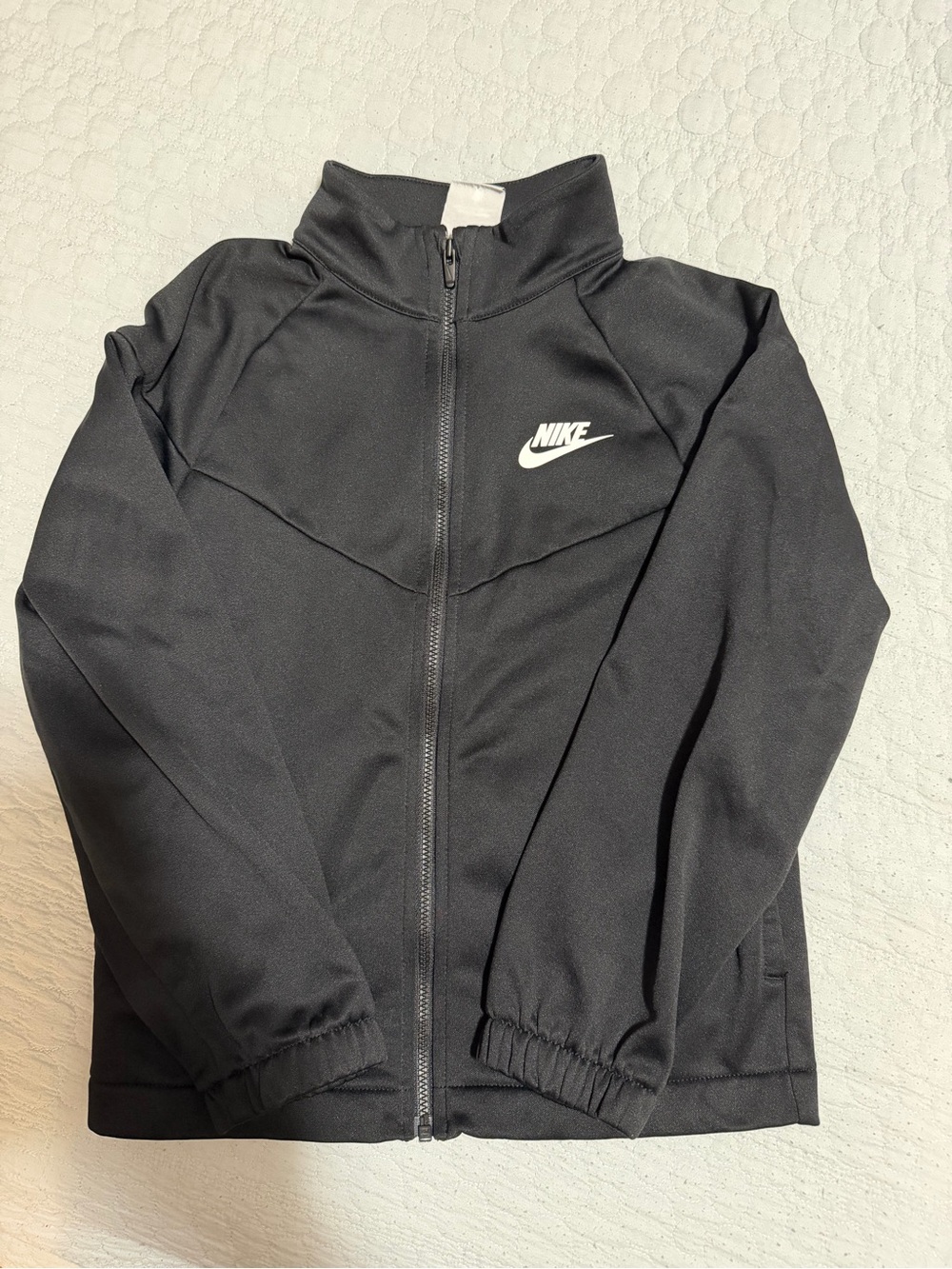 Nike Kids Black Full-Zip Jacket with White Logo